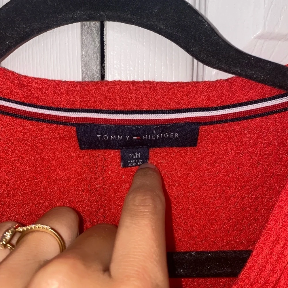 Tommy Hilfiger Red Button Long Sleeve Shirt size M